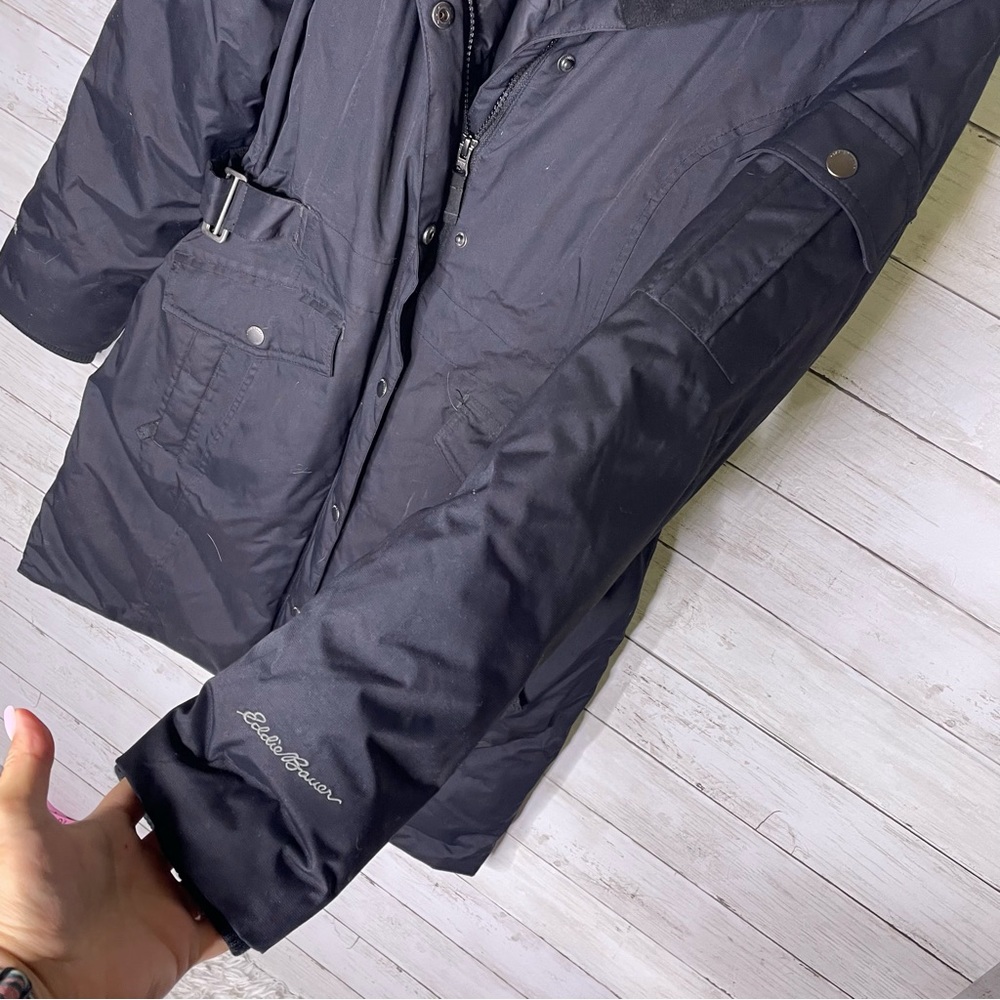 Eddie Bauer Superior Down Black Stadium Coat Parka Gem